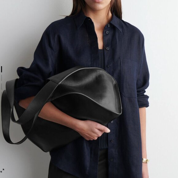 COS Oversize Linen Blouse, XS Navy - Picture 1 of 4